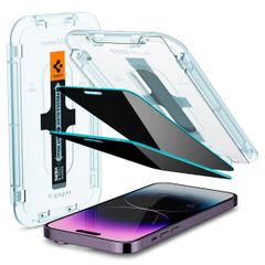 Spigen GLAStR Privacy EZ Fit Displayschutzfolie + Applicator Apple iPhone 14 Pro Max