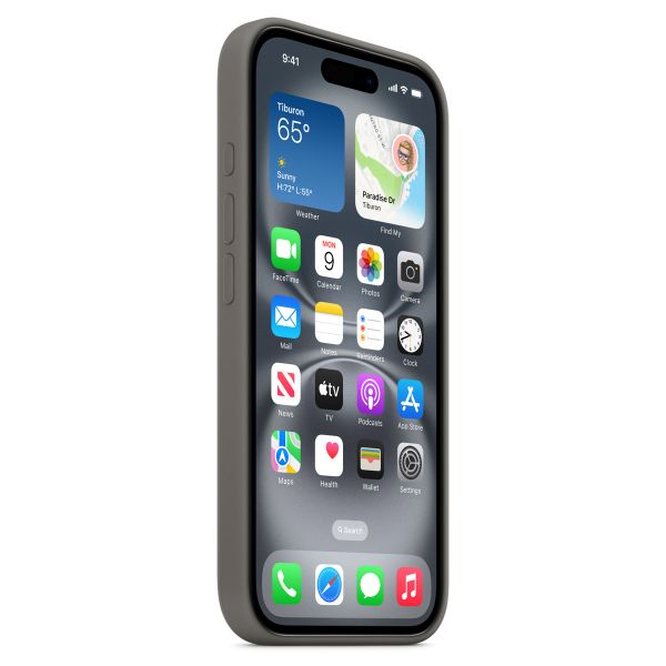Apple Silikon-Case MagSafe für das Apple iPhone 16 - Stone Gray