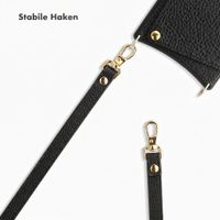 Selencia Crossbody-Telefonband aus echtem Leder - Schwarz