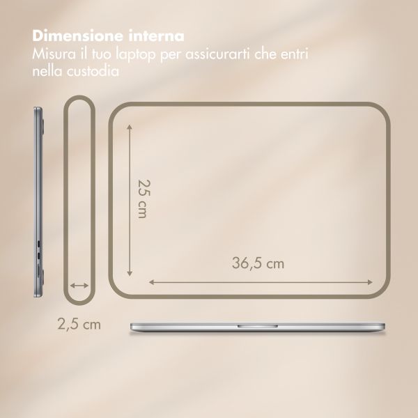 Selencia Cord Laptop Hülle 15-16 Zoll - Laptop Sleeve - Beige