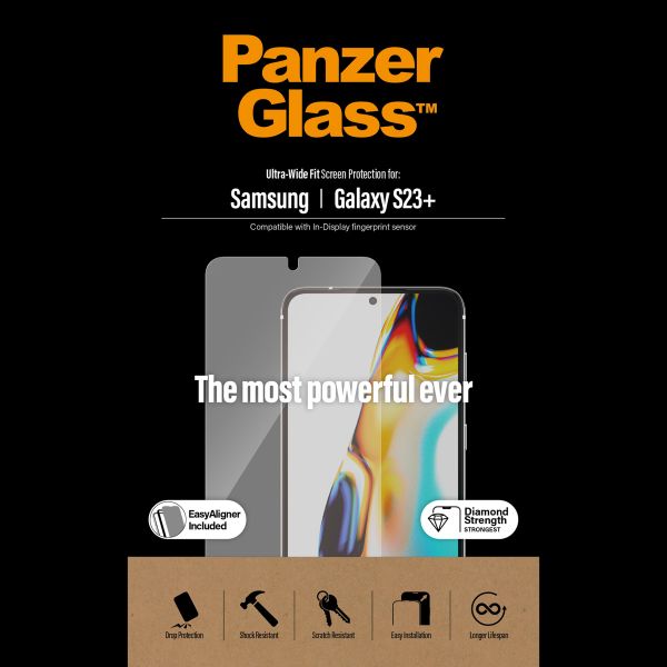 PanzerGlass Ultra-Wide Fit Antibakterieller Displayschutz mit Applikator Samsung Galaxy S23 Plus