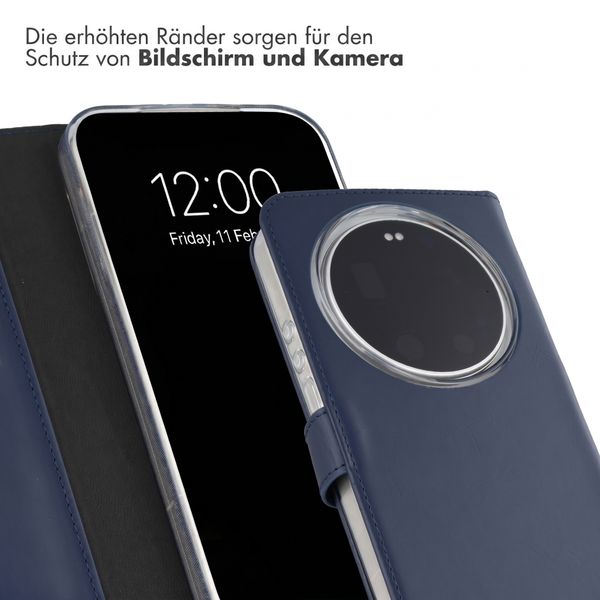 Selencia Echtleder Klapphülle Xiaomi 17 Ultra - Dunkelblau