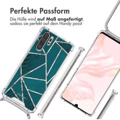 imoshion Design Hülle mit Band für das Huawei P30 Pro - Petrol Green Graphic