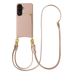 Selencia Nova HandyHülle mit Kordel und Kartenhalter Samsung Galaxy S26 - Dusty Rose