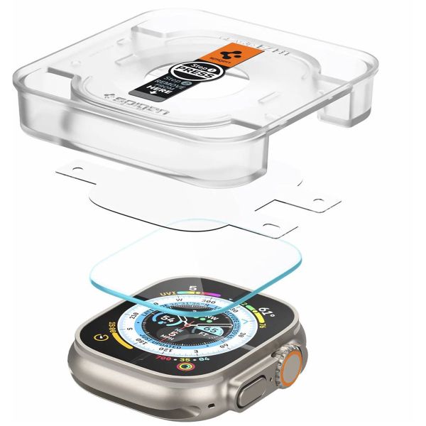 Spigen EZ FIT Glas.tR Displayschutzfolie mit Applikator für die Apple Watch Ultra - 49 mm - Transparent