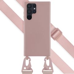 Selencia SilikonHülle mit abnehmbarem Band Samsung Galaxy S22 Ultra - Sand Pink