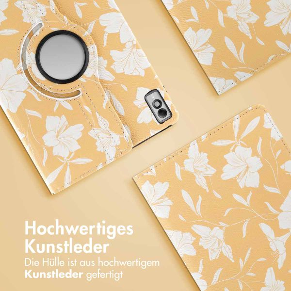 imoshion 360° drehbare Design Klapphülle für das Lenovo Tab M10 5G - Yellow Flowers