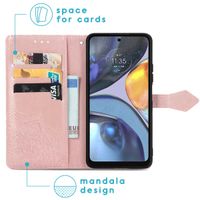 imoshion Mandala Klapphülle für das Motorola Moto G22 - Rose Gold