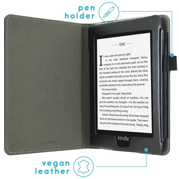 imoshion Vegan Leather Klapphülle Amazon Kindle Paperwhite 4 - Schwarz