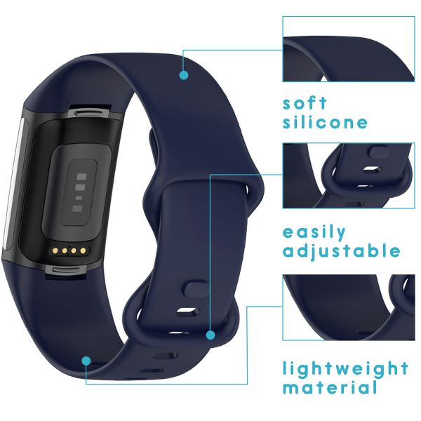 imoshion Silikonband für das  Fitbit Charge 5 / 6 - S - Dunkelblau
