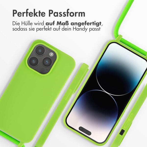 imoshion Silikonhülle mit Band für das iPhone 14 Pro - Grün fluoreszierend