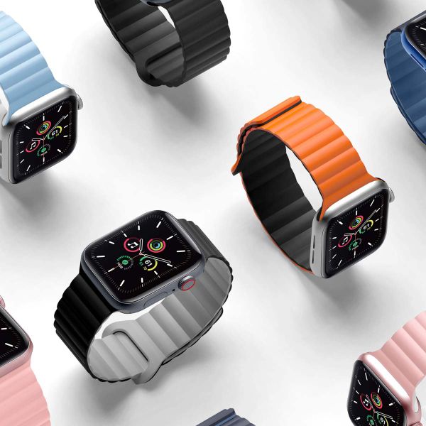imoshion Silikon-Magnetarmband für die Apple Watch Apple Watch Series 1 bis 10 / SE / Ultra (2) (44/45/46/49 mm) - Dunkelblau