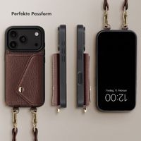 Selencia Sera HandyHülle mit Kordel und Umschlag-Kartenhalter Apple iPhone 18 Pro Max / 17 Pro Max - Chocolate Brown