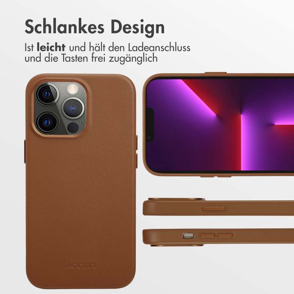 Accezz MagSafe Leather Backcover Apple iPhone 13 Pro - Sienna Brown