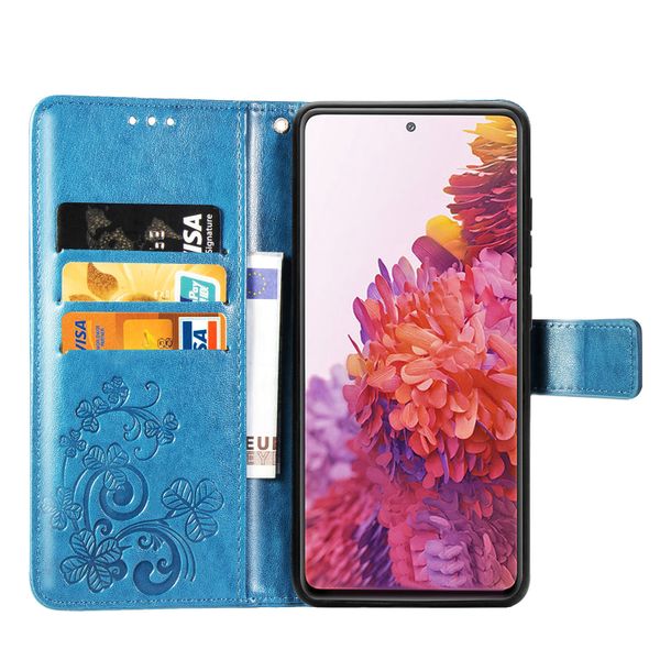 Kleeblumen Klapphülle Samsung Galaxy S20 FE - Türkis