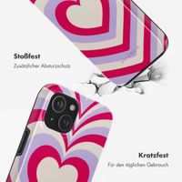 Selencia Vivid Rückabdeckung mit MagSafe Apple iPhone 15 - Double Hearts Rubine Red Lilac