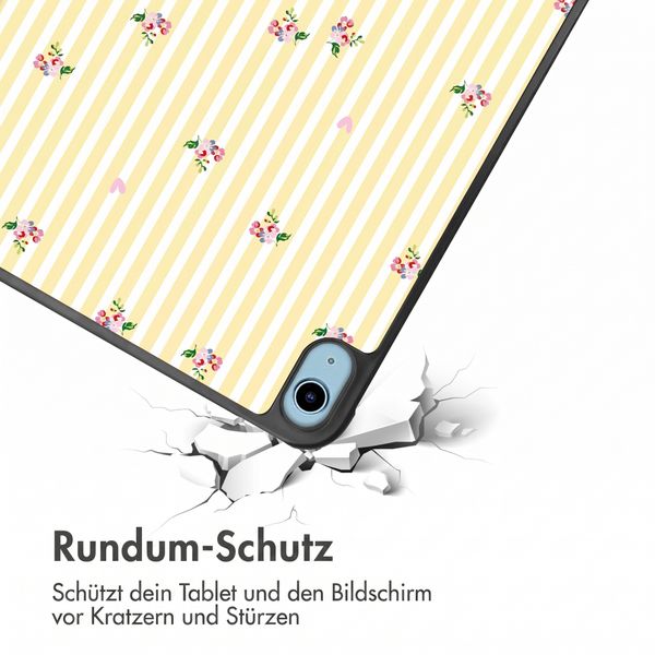 imoshion Design Trifold Klaphülle Apple iPad 11 (2025) 11 Zoll A16 / iPad 10 (2022) 10.9 Zoll - Garden Stripes