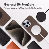 Accezz MagSafe Leather Backcover Apple iPhone 15 Pro - Kaffeebraun