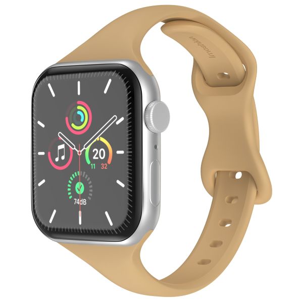 imoshion Slim Silikonarmband für die Apple Watch Series 1-10 / SE / Ultra (2) (44/45/46/49 mm) - Nussbaum