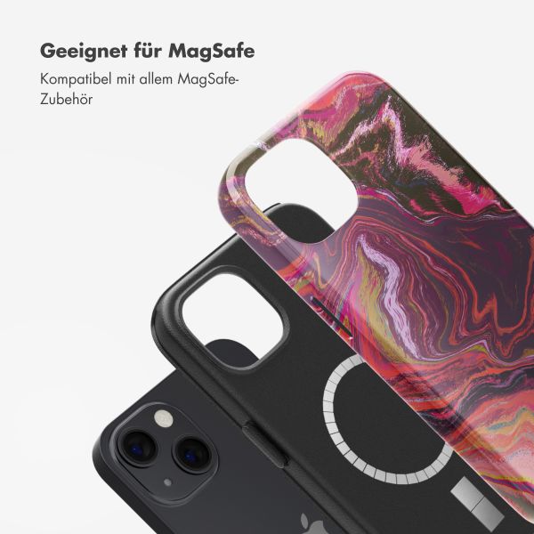 Selencia Vivid Tough Back Cover MagSafe für das iPhone 13 - Marble Purple