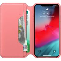 Apple Leather Folio Klapphülle Peony Pink für das iPhone Xs Max