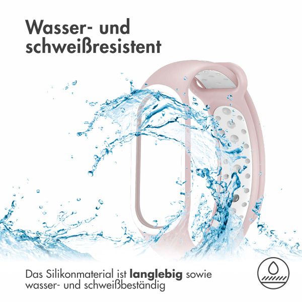 imoshion Silikonband Sport für das Xiaomi Mi Band 5 / 6 - Rosa / Weiß