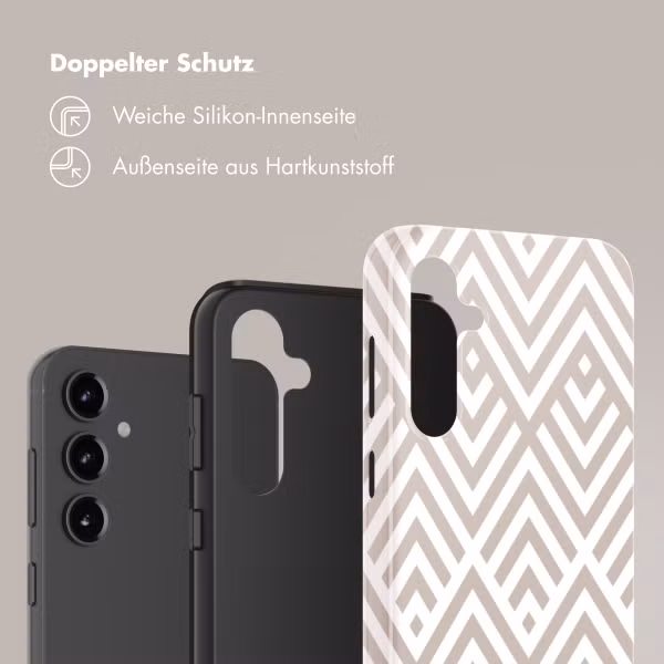 Selencia Vivid Back Cover Samsung Galaxy S23 FE - Beige Zigzag