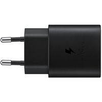 Samsung Original USB-C-zu-USB-C-Kabel - 1 meter - 25 Watt - Schwarz + Original Fast Charging Adapter USB-C Oplader - in Fabrikverpackung - 25 Watt - Schwarz