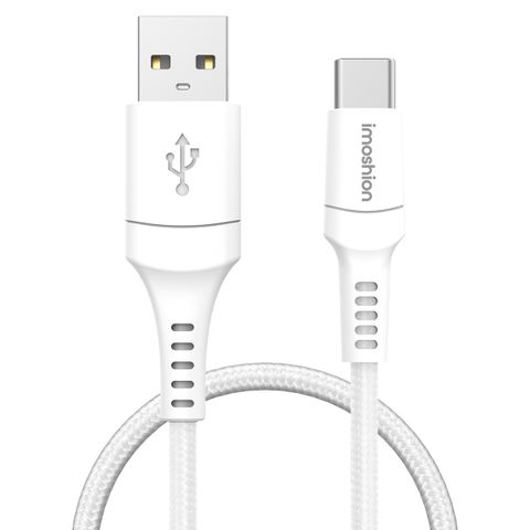 imoshion Braided USB-C-zu-USB-A Kabel - 1 Meter - Weiß