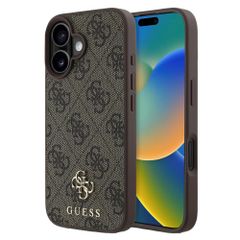 Guess 4G Metal Logo Back Cover MagSafe Apple iPhone 16 - Braun
