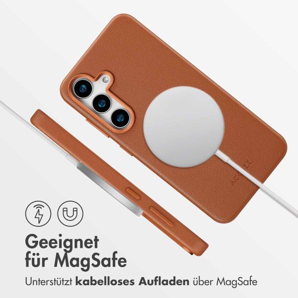 Accezz MagSafe Leather Backcover für das Samsung Galaxy S25 - Sienna Brown