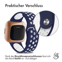 imoshion Silikonband Sport für das Fitbit Versa 2 / Versa Lite - Blau / Weiß