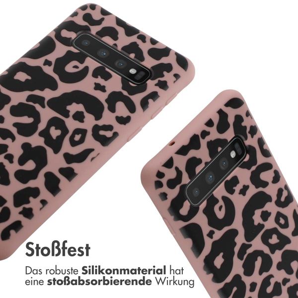 imoshion SilikonHülle design mit Band Samsung Galaxy S10 - Animal Pink