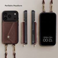 Selencia Sera HandyHülle mit Kordel und Umschlag-Kartenhalter Apple iPhone 18 Pro / 17 Pro - Chocolate Brown