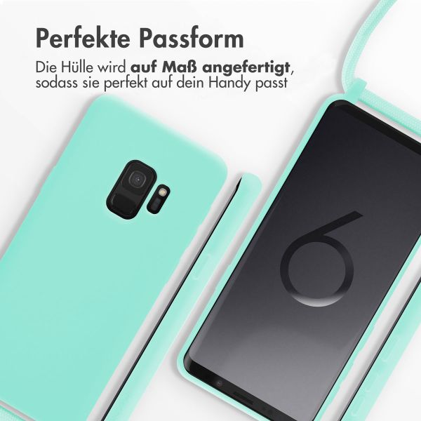 imoshion Silikonhülle mit Band für das Samsung Galaxy S9 - Mintgrün