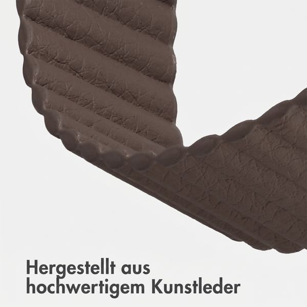 imoshion Magnetisches Kunstlederarmband für Apple Watch | 44/45/46/49 mm - Dunkelbraun