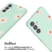 imoshion Silikonhülle design mit Band für das Samsung Galaxy A25 (5G) - Green Flower Distance