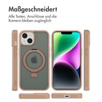 Accezz Ring Stand Backcover mit MagSafe Apple iPhone 14 - Braun