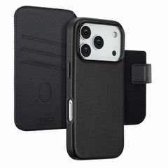 Accezz 2-in-1 Klapphülle aus Leder mit MagSafe Apple iPhone 17 Pro - Onyx Black