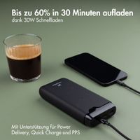 imoshion Powerbank - 27.000 mAh - Schnelles Aufladen und Power Delivery - 30W - Schwarz