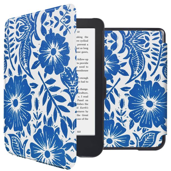 imoshion Design Slim Hard Case Sleepcover für das Kobo Clara 2E / Tolino Shine 4 - Flower Tile