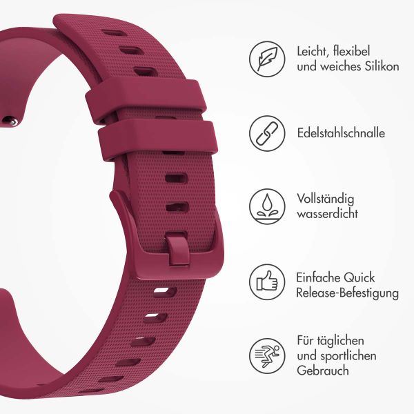 imoshion Sport-Silikonarmband mit Schnalle - Universelle 22 mm Anschluss - Dunkelrot