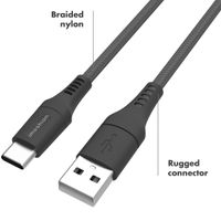 imoshion USB-C- auf USB-Kabel - Geflochtenes Gewebe - 3 m - Schwarz