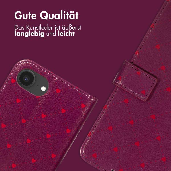 imoshion Design Klapphülle Apple iPhone 16e - Crush Check Coral Dust