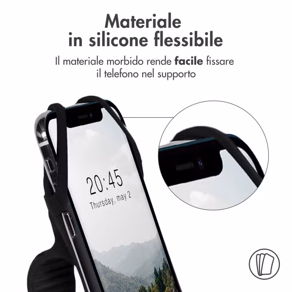 imoshion Silikon-Fahrrad-Handyhalterung - Universal - Schwarz
