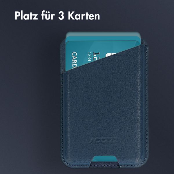 Accezz Lederkartenhalter - Geeignet für MagSafe und Qi2 - Nightfall Blue