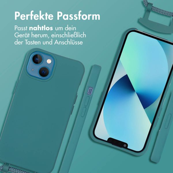 imoshion Color Backcover mit abnehmbarem Handykette und MagSafe Apple iPhone 13 - Dunkelgrün