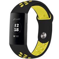 imoshion Silikonband Sport für das Fitbit Charge 3  /  4 - Schwarz / Gelb