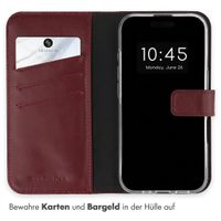 Selencia Echtleder Klapphülle Apple iPhone 17 - Burgundy