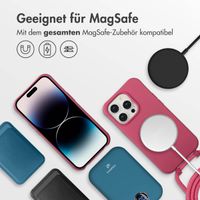 imoshion Color Backcover mit abnehmbarem Handykette und MagSafe Apple iPhone 14 Pro - Raspberry